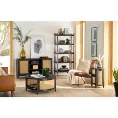 Elegant optometry furniture pieces featured in Monalisa Store, perfect for stylish eyewear display. Modern design, wood accents, and cozy decor create a welcoming atmosphere for optical retail spaces.