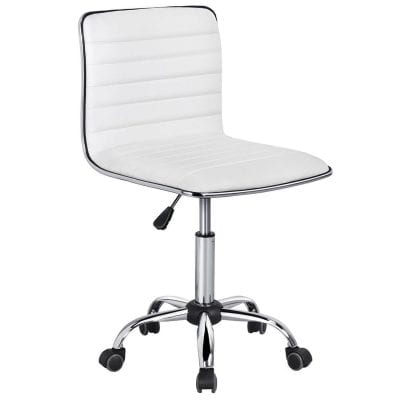 A sleek white office chair with ergonomic comfort, adjustable height, and smooth rolling casters, ideal for medical offices, clinics, and professional workspaces.