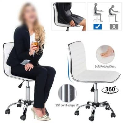High-quality ergonomic office chair with soft padded seat, adjustable height, and 360-degree swivel for optimal comfort during long working hours.
