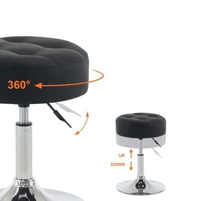 Modern medical office stool with 360° swivel and adjustable height for optimal comfort. Perfect for clinics, salons, and medical environments. Durable design with a cushioned seat.
