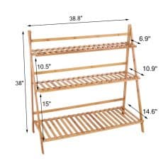 Elegant wooden shoe rack with multiple tiers, ideal for organizing footwear, keeping your entryway tidy and stylish. Durable and spacious design perfect for home use.