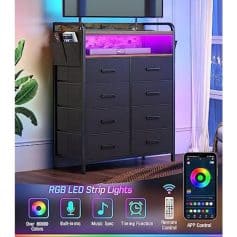 High-tech RGB LED cabinet for optometry clinics with customizable lighting, built-in microphone, music sync, and remote app control for enhanced eye care environments.
