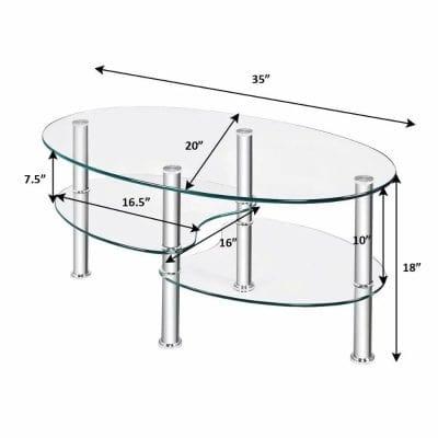 Elegant glass display table with multiple levels for retail, jewelry, or optical store displays, featuring durable metal supports and clear tempered glass for an attractive presentation.
