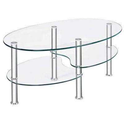 Elegant modern glass TV stand with multiple tiers and metal legs for stylish home décor and optimal media organization.