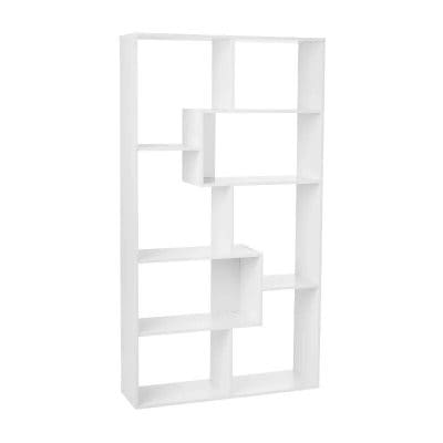 Versatile white shelving unit for opticians and eyewear stores, perfect for displaying glasses and accessories. Durable, stylish, and space-efficient for professional optical environments.