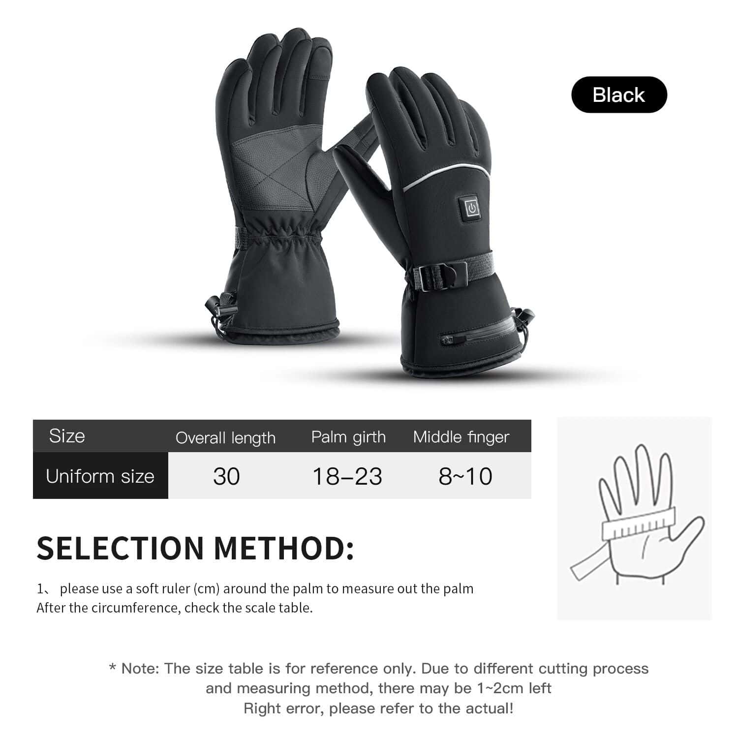 Soft, insulated black gloves with touchscreen fingertips, adjustable wrist straps, and flexible palm padding for comfort. Ideal for outdoor activities and winter sports.