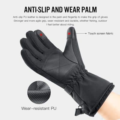 Comfortable, wear-resistant PU leather gloves with touch screen fabric for outdoor activities and riding.