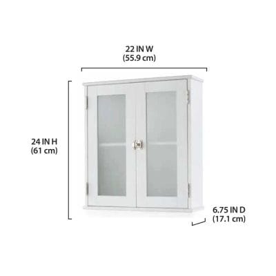 Optical store storage cabinet with glass doors, perfect for displaying glasses and accessories.