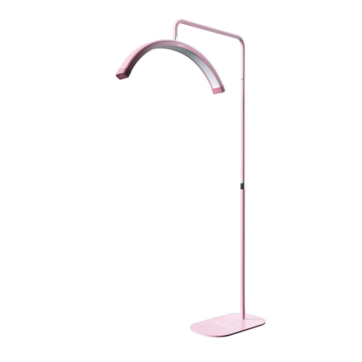 Pink LED desk lamp with adjustable arm, modern design for optimal lighting, perfect for kids or teens studying or reading, energy-efficient and space-saving.