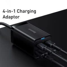 High-speed 4-in-1 charging adapter for electronic devices, ideal for tech enthusiasts and professionals needing quick, efficient power solutions for multiple gadgets at Monalisa Store.