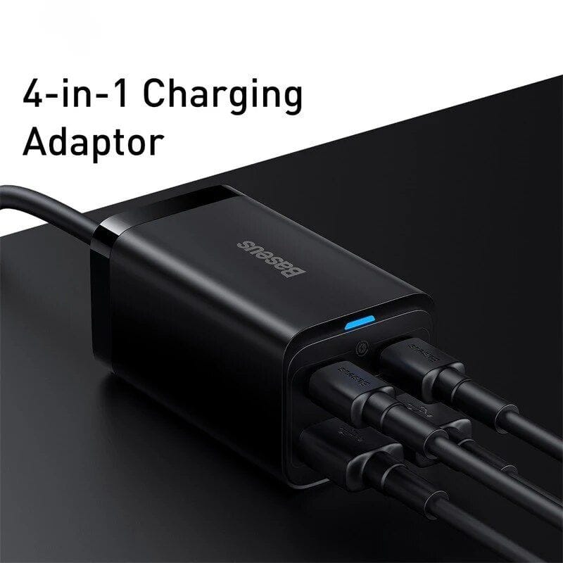 High-speed 4-in-1 charging adapter for electronic devices, ideal for tech enthusiasts and professionals needing quick, efficient power solutions for multiple gadgets at Monalisa Store.