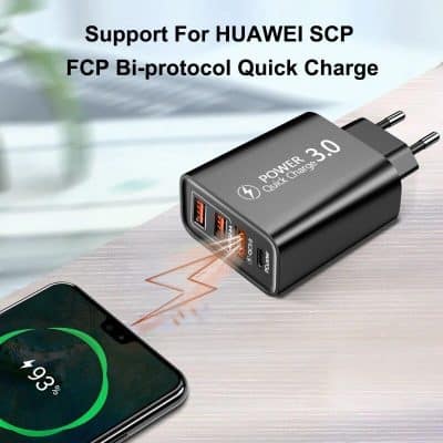 Recharge your phone quickly with high-speed USB-C charger compatible with Huawei SCP FCP Bi-protocol. Efficient and reliable power support for your mobile devices.