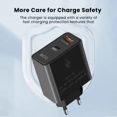 High-speed charging device with multiple protection features, compatible with various gadgets, ensuring safe and efficient power delivery. Secure and reliable electronics accessory.