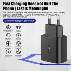 Smartphone fast charger for quick, safe device charging. Compatible with various smartphones, featuring multiple protections for reliable and efficient power delivery.