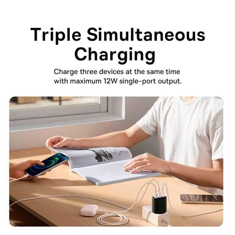 Fast charging station for multiple devices, perfect for home or office use, supporting fast, efficient power delivery to your smartphones, tablets, and other electronics.