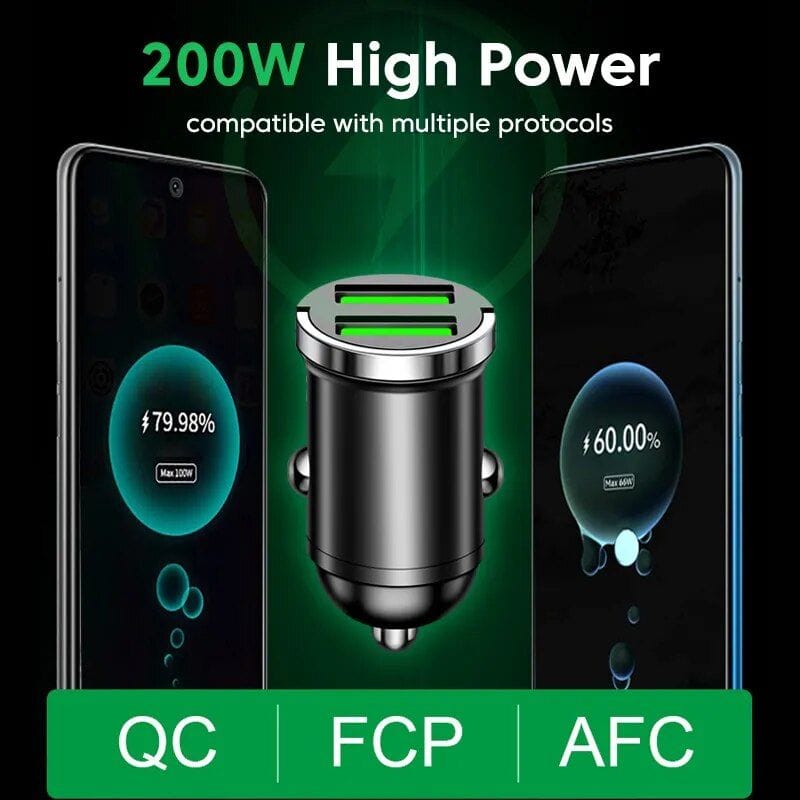 Fast charging mobile phones with high power 200W, compatible with multiple protocols for quick and efficient power delivery.