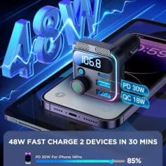 Efficient 48W Dual Device Charging.