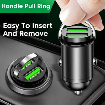 Enhanced fast-charging USB ports, easy to insert and remove with handle pull ring, compatible with all smartphones and devices, perfect for travel and daily use.