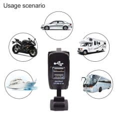 High-speed dual USB car charger for vehicles, boats, RVs, motorcycles, and buses, ensuring reliable power for all your electronic devices while on the go.