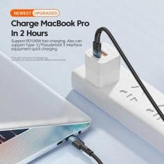Powerful fast-charging cable for MacBook Pro and electronic devices from Monalisa store.