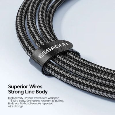 High-quality braided wires for electronic devices and audio equipment, durable, resistant, and resistant to pulling, with no knots or hair. Perfect for reliable connections.