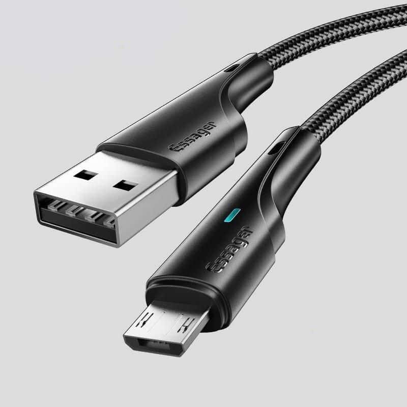 High-speed USB charging cable for devices, durable braided design, compatible with smartphones and tablets, optimal for quick data transfer and power delivery.