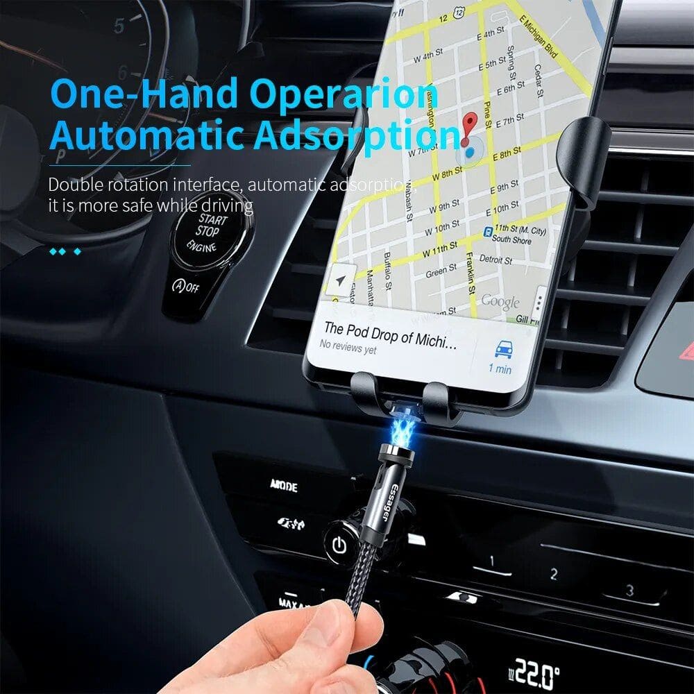 High-quality magnetic car phone holder with automatic adsorption, ensuring safety and convenience while driving. Fits most smartphones for seamless navigation.