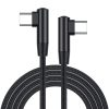 Premium crafted black braided charging cable with right-angled connectors, ideal for fast and reliable charging of medical devices. Durable, tangle-free design for medical and healthcare applications.