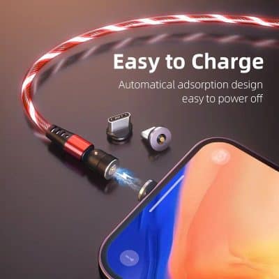 High-quality charging cable with automatic adsorption design for easy power off and charging, compatible with various devices, perfect for optical accessories.