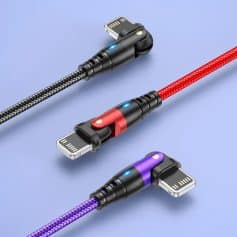High-quality, braided, durable, and fast-charging USB cables with colorful designs for mobile devices and electronic accessories.