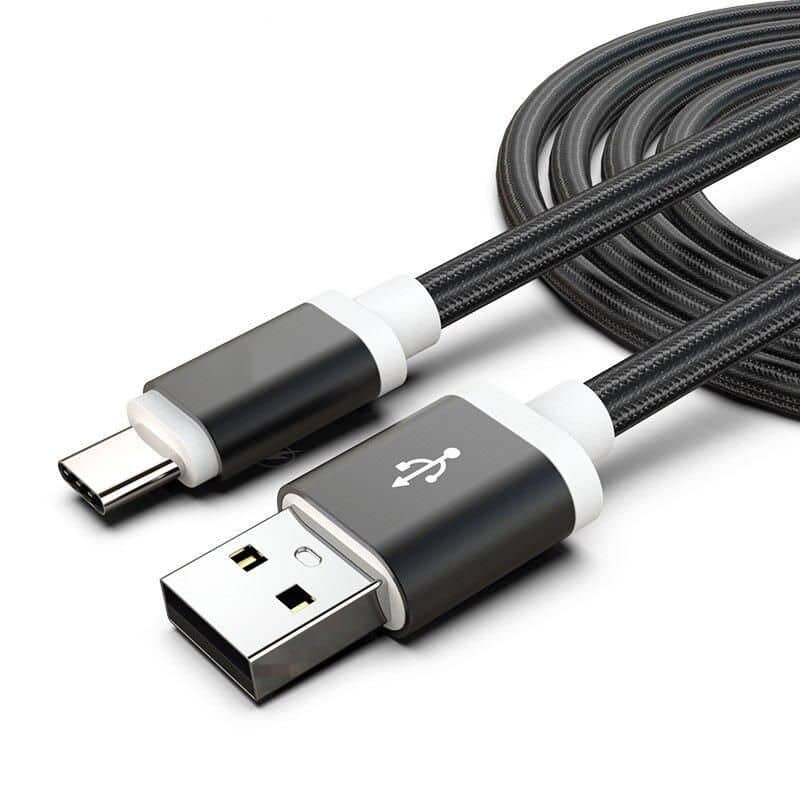 High-speed USB-C to USB-A charging cable with durable braided design, compatible with smartphones and tablets for quick data transfer and fast charging solutions.