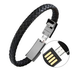 Leather braided bracelet with integrated USB flash drive, ideal for fashion-forward tech enthusiasts and portable data storage. Durable and trendy accessory for everyday use.