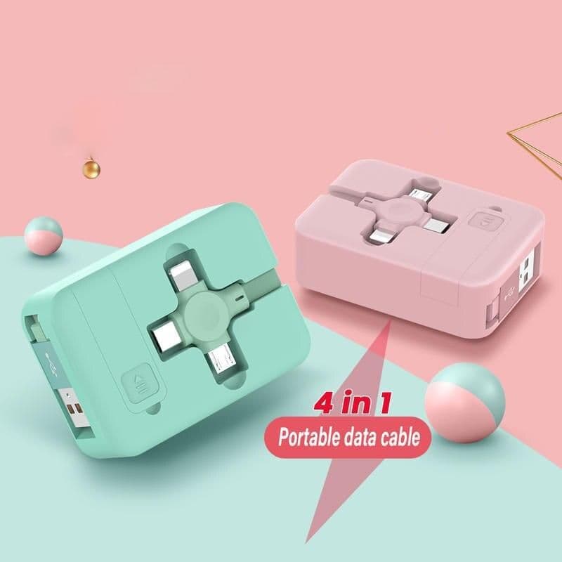 Portable eye care device with 4-in-1 data cable for easy charging, ideal for eye health diagnostics at Monalisa Store. Compact, lightweight, and user-friendly for professional and personal use.