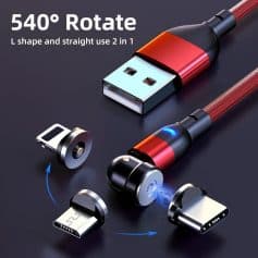 High-speed magnetic charging cable for fast and easy device charging, compatible with smartphones and accessories. Features 540° rotate design, durable build, and versatile connectors for seamless power transfer.