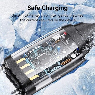 Smart built-in E-Marker chip, compatible with fast charging devices for safe and efficient power transfer.