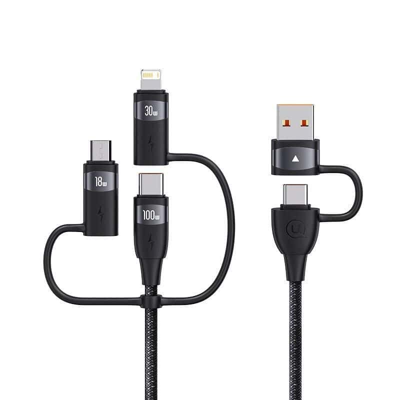 High-speed USB-C charging cable compatible with optometry devices, featuring multiple charging ports with adjustable power levels for efficient power supply.