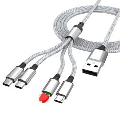 High-speed USB charging cable compatible with various devices including smartphones, tablets, and more, featuring durable braided design for fast and reliable power transfer.