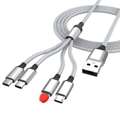 High-speed USB charging cable compatible with various devices including smartphones, tablets, and more, featuring durable braided design for fast and reliable power transfer.