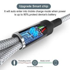 Smart chip for enhanced device battery protection and auto-trickle charge mode.