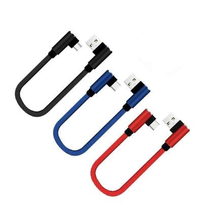 High-quality USB charging cable adapters in black, blue, and red with durable braided design, compatible with various electronic devices, ensuring fast and reliable power transfer.