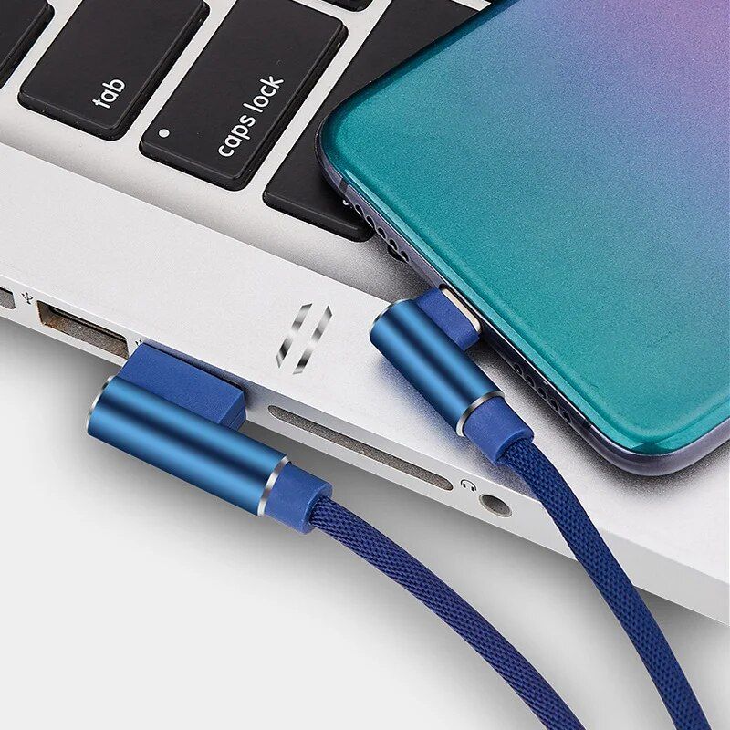 High-quality blue charging cable compatible with various smartphones and tablets, offering fast charging and durability, available now at Monalisa Store for optimal device performance.