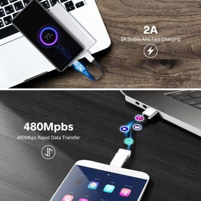 High-capacity portable power bank for fast device charging, compatible with smartphones and tablets, ensuring quick power on the go.
