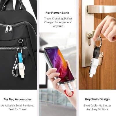 Efficient portable power bank with keychain design, ideal for travel and everyday use, featuring quick charging for mobile devices.