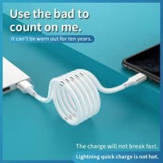 Wireless fast charging cable for smartphones and devices, durable and efficient, with rapid power delivery and lightning-fast charge speeds, compatible with multiple devices for seamless use.