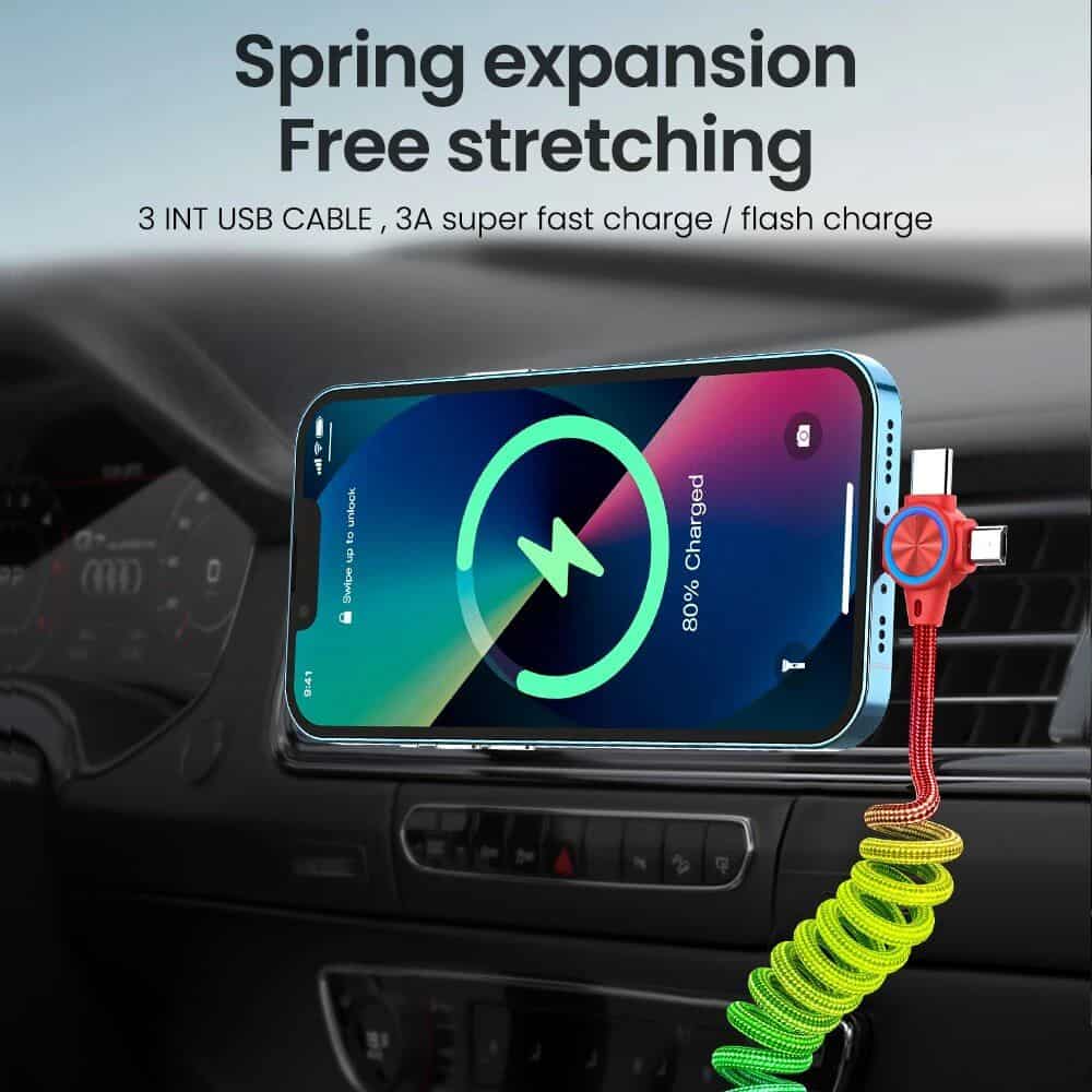 Wireless phone holder for car with fast charging, compatible with USB-C, secure grip, and flexible design for added convenience.