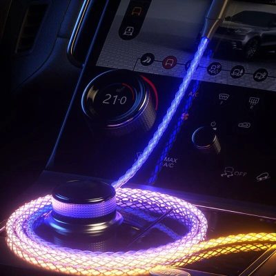 LED car interior ambient lighting with flexible neon strips and remote control. Enhance your vehicle's style and atmosphere easily. Perfect for car enthusiasts seeking custom illumination.