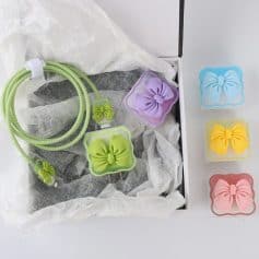 Colorful bow hair ties and headbands for girls, perfect for cute hairstyles and school wear. Includes pink, blue, yellow, and purple bows suitable for all occasions.