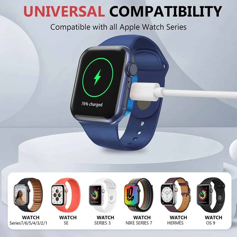 Efficiently charge your Apple Watch with this universal charging dock compatible with all Apple Watch series, featuring fast charging and convenience for tech lovers.