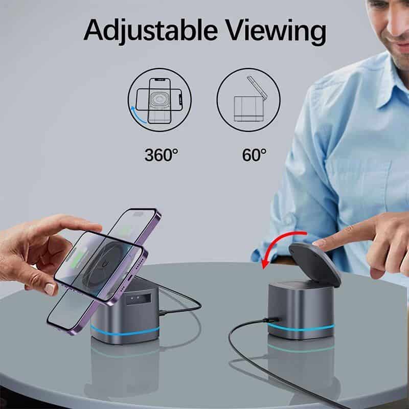 High-tech optical device for enhanced vision testing with 360° and 60° viewing angles, featuring a sleek, modern design for precise eye examinations.