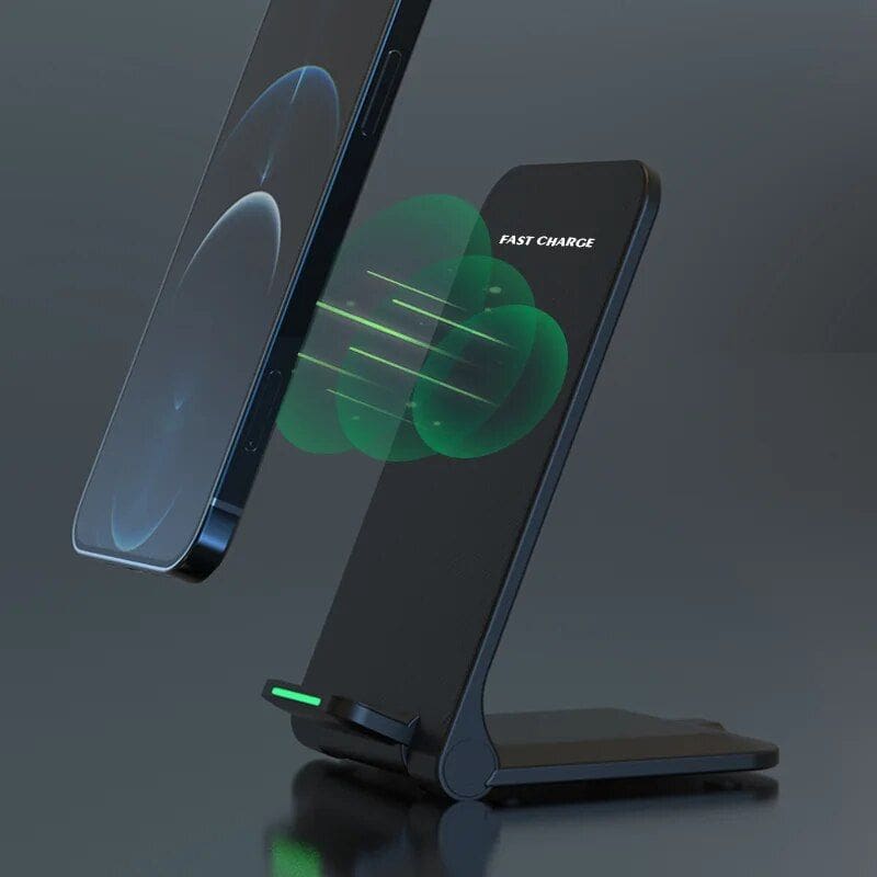 Wireless charging pad with fast charge feature for convenient power-ups.